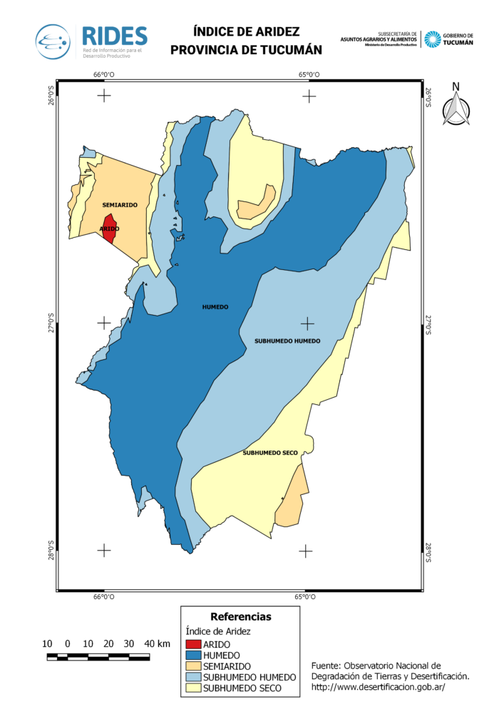 Índice de Aridez RIDES Mapas Tematicos Tucuman RIDES