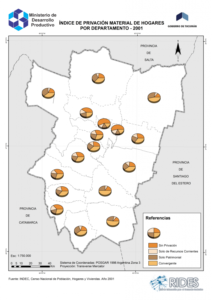 Imagen del Mapa de Índice de Privación Material de Hogares – Prov. de Tucumán