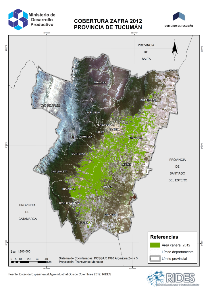 Imagen del Mapa de Cobertura Zafra 2012 – Prov. de Tucumán