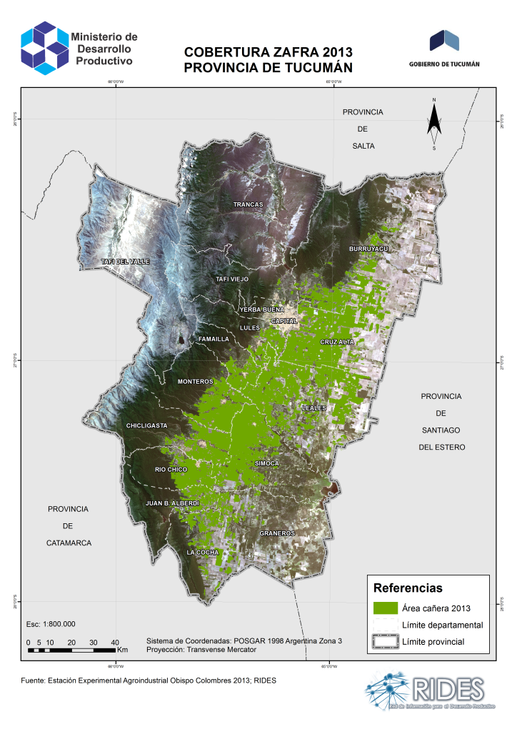 Imagen del Mapa de Cobertura Zafra 2013 – Prov. de Tucumán