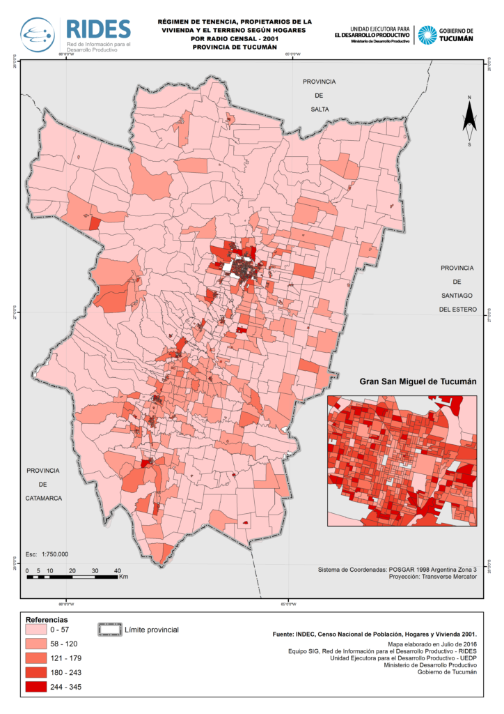 Imagen del Mapa de Régimen de tenencia – 2001 – Prov. de Tucumán