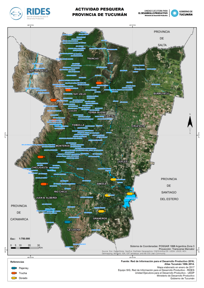 Imagen del Mapa de Actividad Pesquera – Prov. de Tucumán