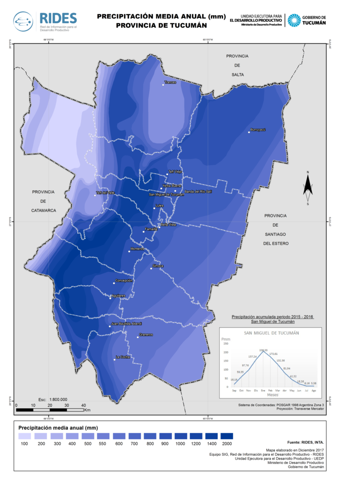 Imagen del Mapa de Precipitación media anual (mm)