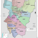 Mapa de los Límites departamentales y localidades cabeceras