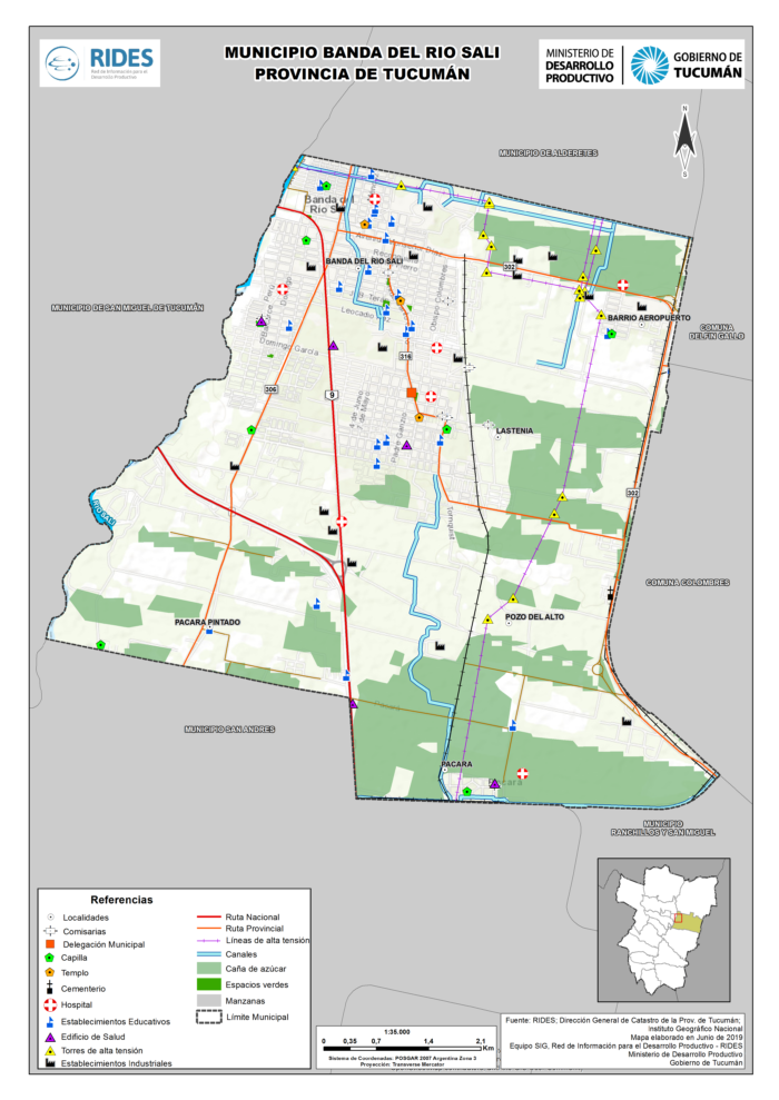 Imagen del Mapa de Municipio de Banda del Río Salí – Prov. de Tucumán