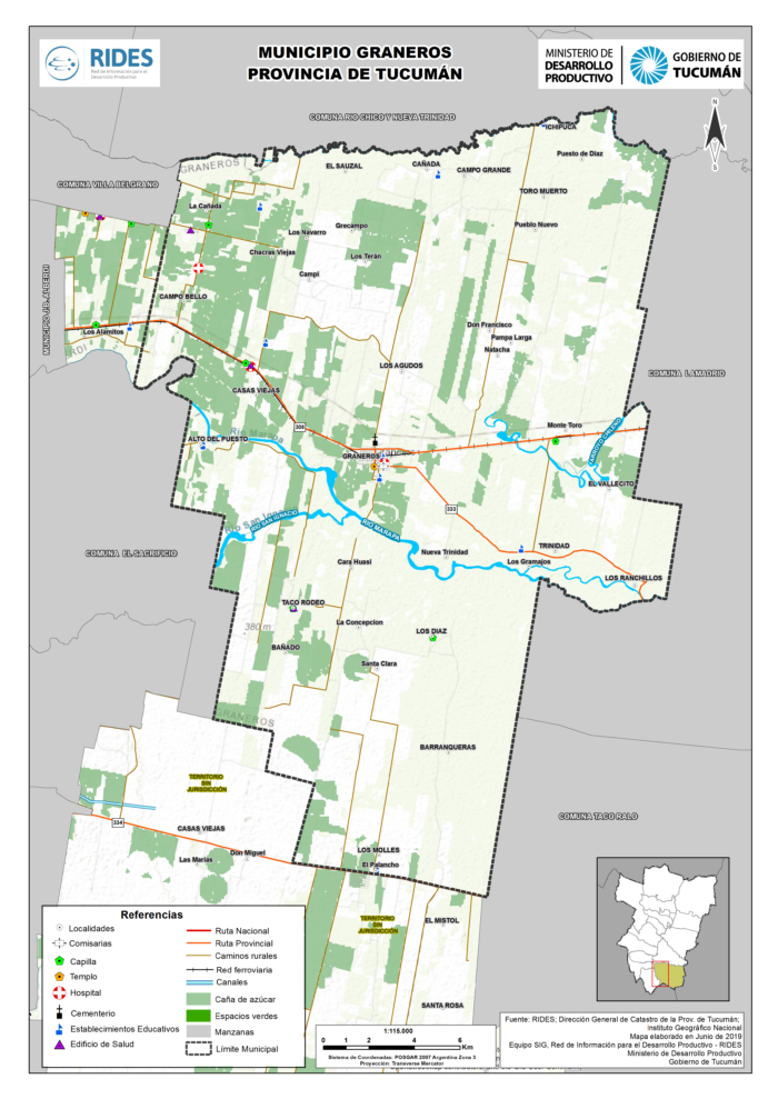 Imagen del Mapa de Municipio de Graneros – Prov. de Tucumán