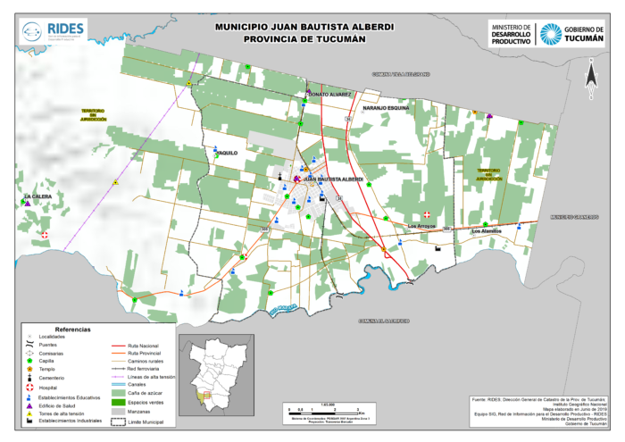 Imagen del Mapa de Municipio de Juan B. Alberdi