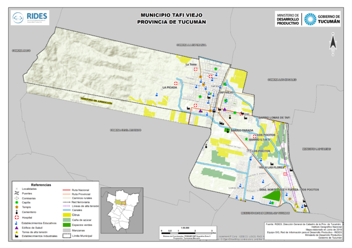 Imagen del Mapa de Municipio de Tafí Viejo – Prov. de Tucumán