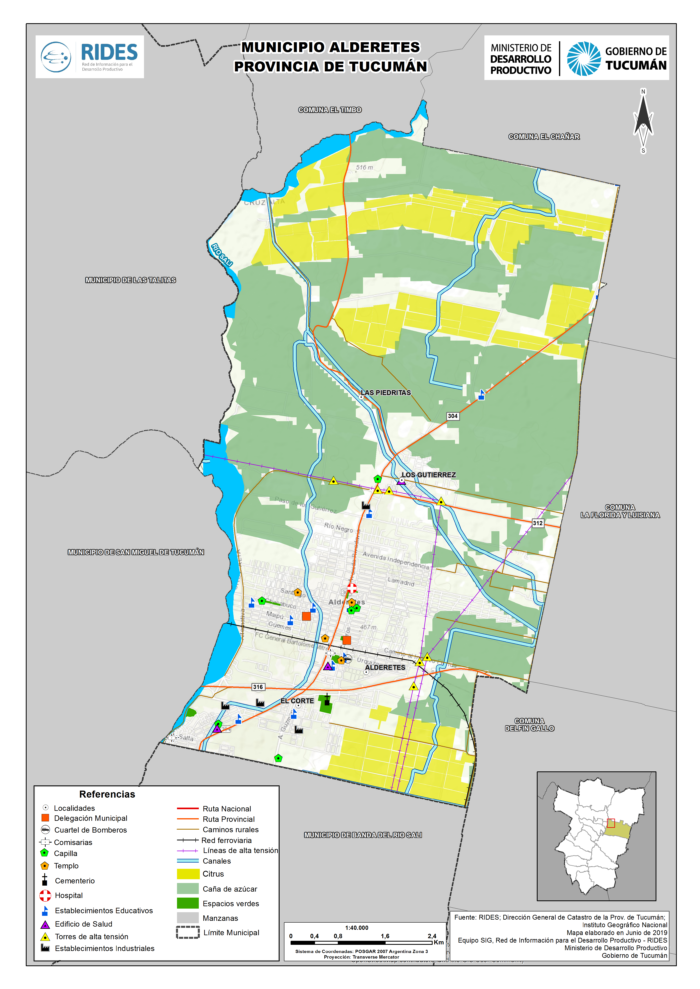 Imagen del Mapa de Municipio de Alderetes – Prov. de Tucumán