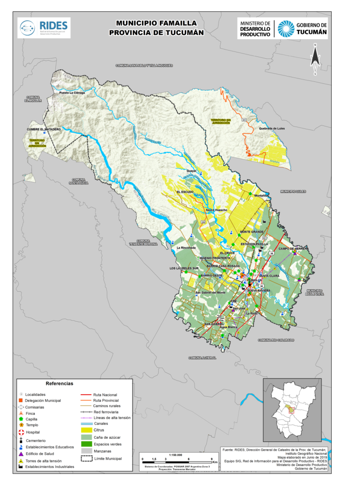 Imagen del Mapa de Municipio de Famaillá – Prov. de Tucumán