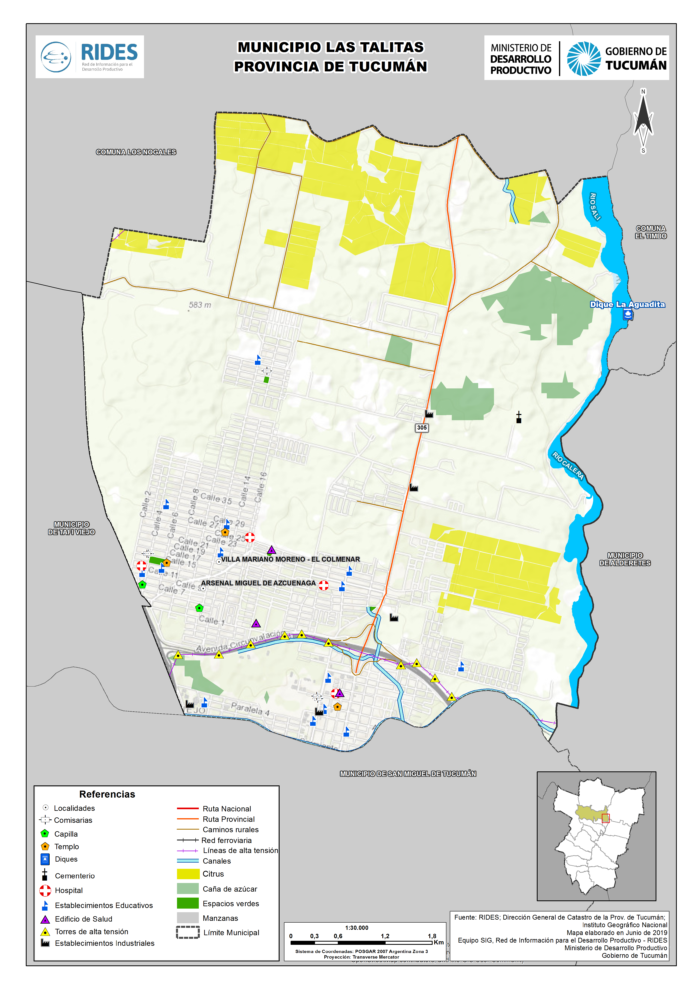 Imagen del Mapa de Municipio de Las Talitas – Prov. de Tucumán