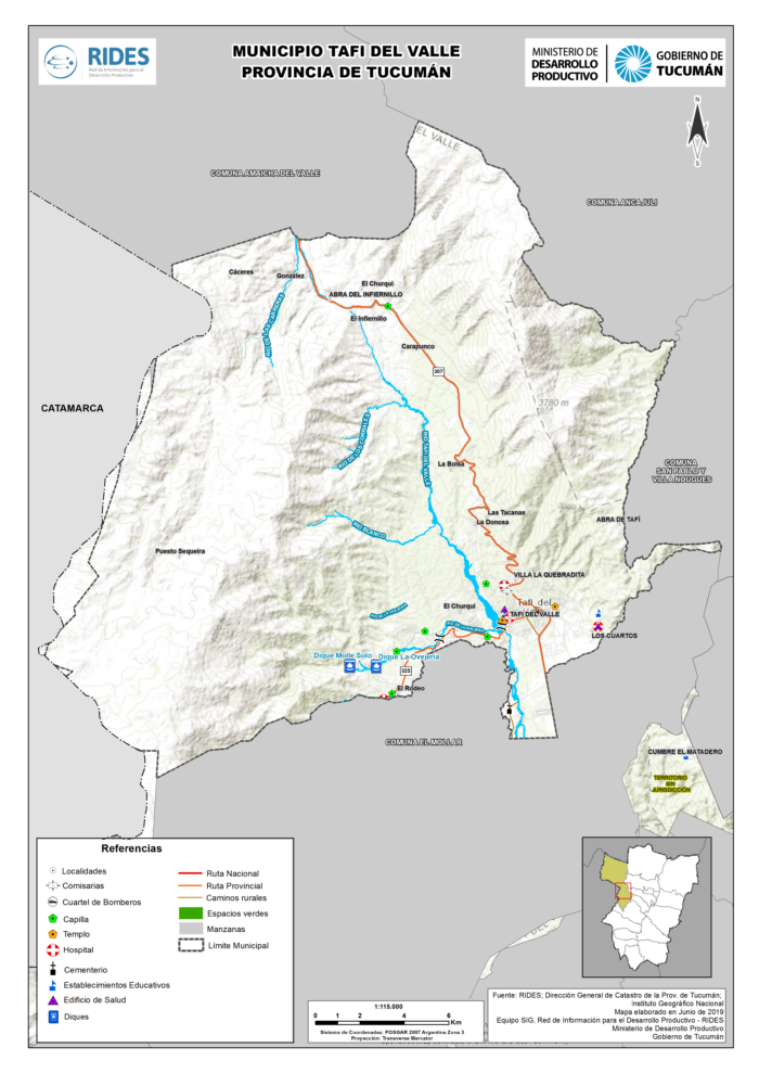 Imagen del Mapa de Municipio de Tafí del Valle