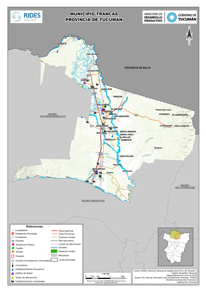 Imagen del Mapa de Municipio de Trancas – Prov. de Tucumán