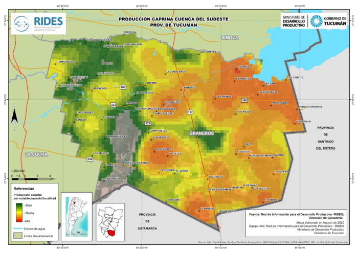 Imagen del Mapa de Producción Caprina Cuenca Sudeste – Prov. de Tucumán