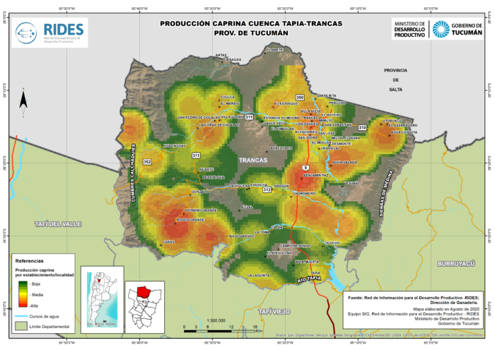 Imagen del Mapa de Producción Caprina Cuenca Tapia – Trancas – Prov. de Tucumán