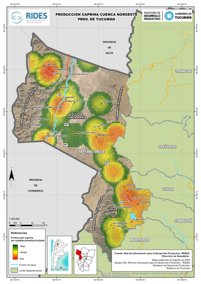 Imagen del Mapa de Producción Caprina Cuenca Noroeste – Prov. de Tucumán