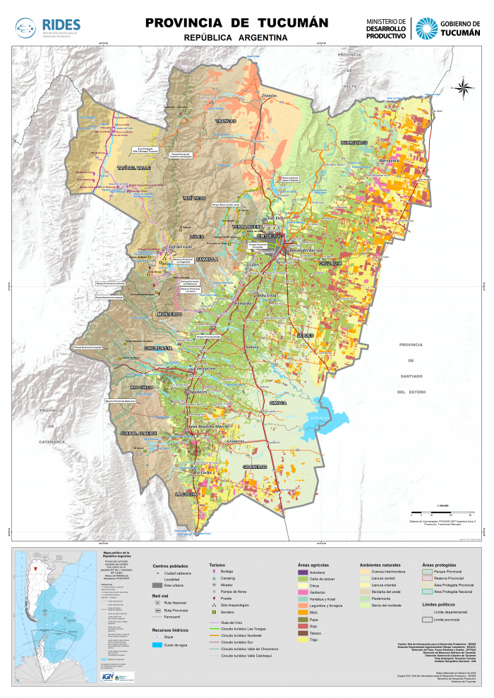 Imagen del Mapa de PROVINCIA DE TUCUMÁN – REPÚBLICA ARGENTINA