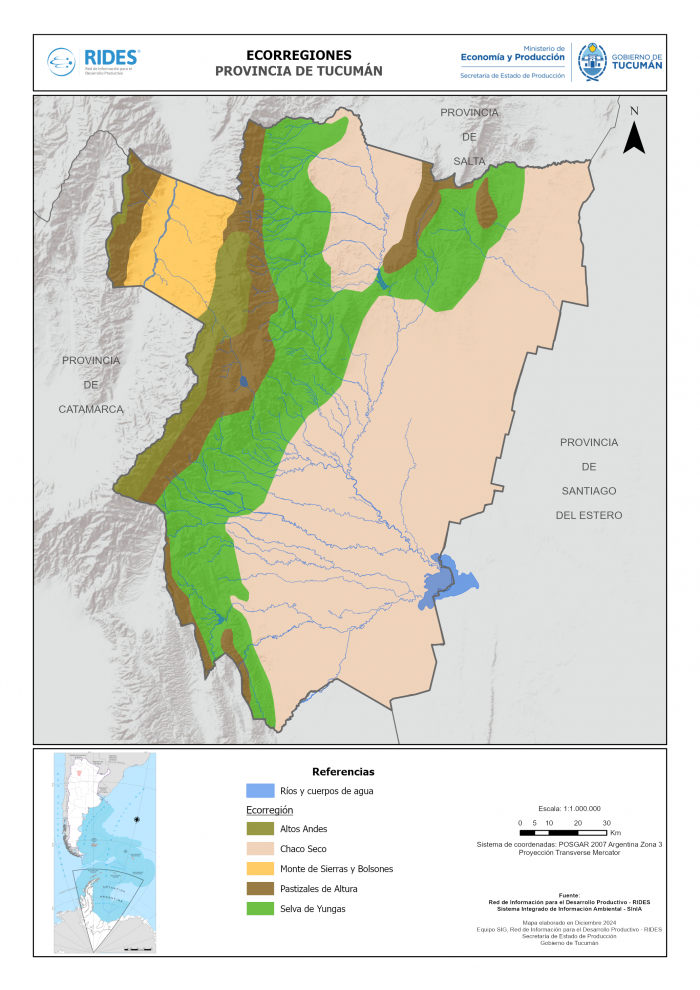 Imagen del Mapa de Ecorregiones – Prov. de Tucumán