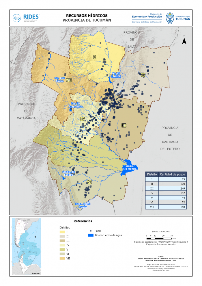 Imagen del Mapa de Recursos Hídricos – Prov. de Tucumán